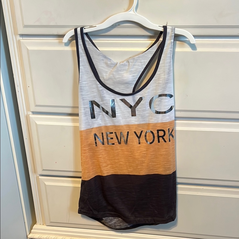 Exist White orange and brown Sleeveless Tank Top Urban Style